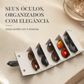 Estojo Porta Óculos 5 Divisórias Portátil Viagem Dobrável