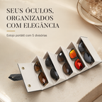 Estojo Porta Óculos 5 Divisórias Portátil Viagem Dobrável