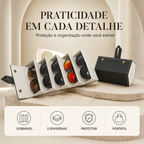 Estojo Porta Óculos 5 Divisórias Portátil Viagem Dobrável