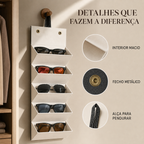 Estojo Porta Óculos 5 Divisórias Portátil Viagem Dobrável