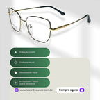 Armação de Grau Vison Eyewear Atenas em Titânio: Minimalismo e Sofisticação para o Seu Estilo!