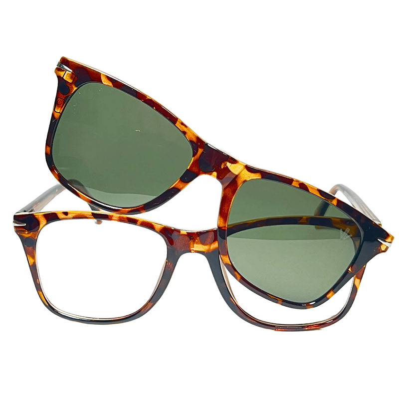 Óculos 2 em 1 Clip-On Vison Eyewear Munique Tartaruga: Conforto, Comodidade e Versatilidade!