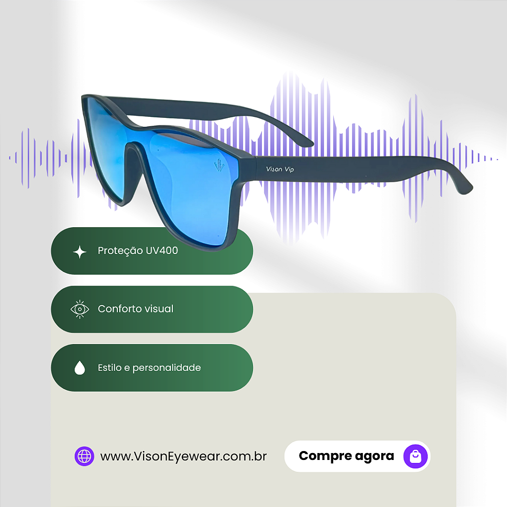 Óculos de sol Vison Eyewear Amsterdã Preto com Lente Espelhada: Estilo e Modernidade em Cada Detalhe!