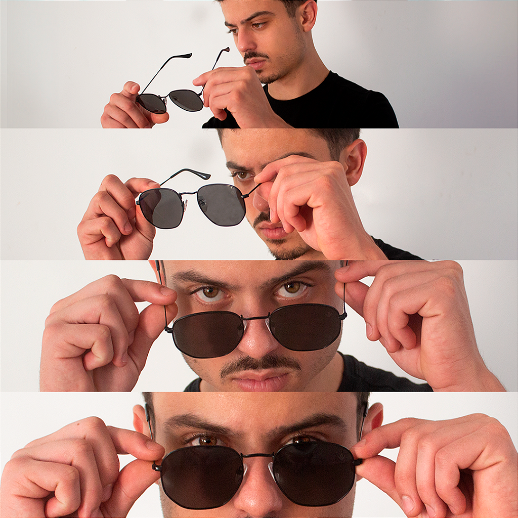 Óculos de Sol Vison Eyewear Gênova Preto – Aviador Hexagonal: Um Clássico com Toque Moderno!