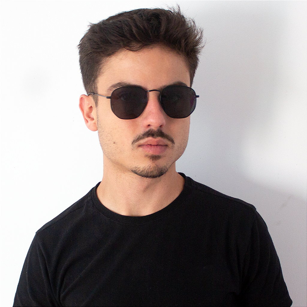 Óculos de Sol Vison Eyewear Gênova Preto – Aviador Hexagonal: Um Clássico com Toque Moderno!
